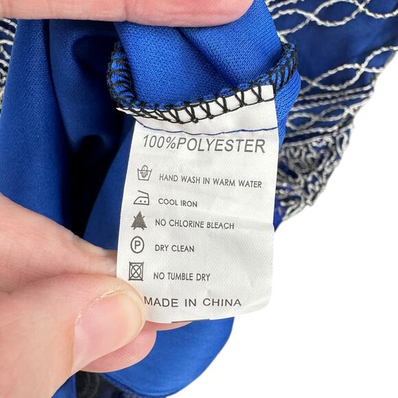 Babeyond NWT Royal Blue Sequin Beaded Fringe Flapper Style Midi Dress - Picture 12 of 12